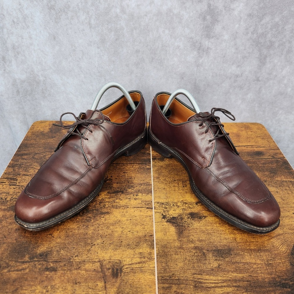Allen Edmonds Burton Oxford Shoes Mens 8.5 D Brown Leather Apron Toe Dress Shoes - Picture 4 of 12